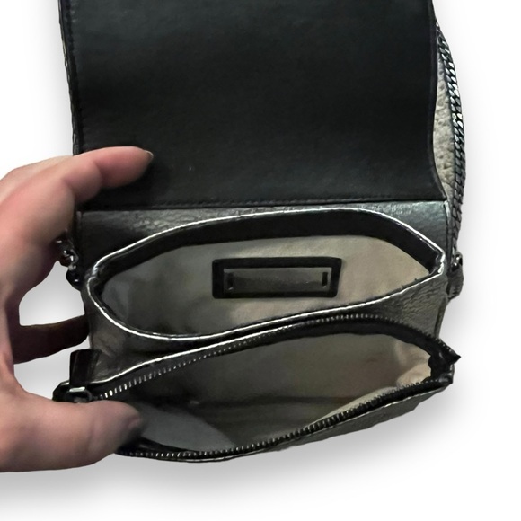 Jimmy Choo Metallic Elaphe Zadie Crossbody Purse Pebbled Leather Chain Strap - Picture 6 of 12